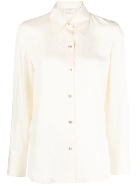 Vince pointed-collar long-sleeve shirt Neutrals V968712831