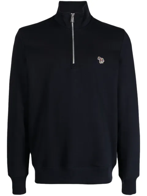 PS Paul Smith logo-patch funnel-neck sweatshirt Blue M2R168TKZEBRA