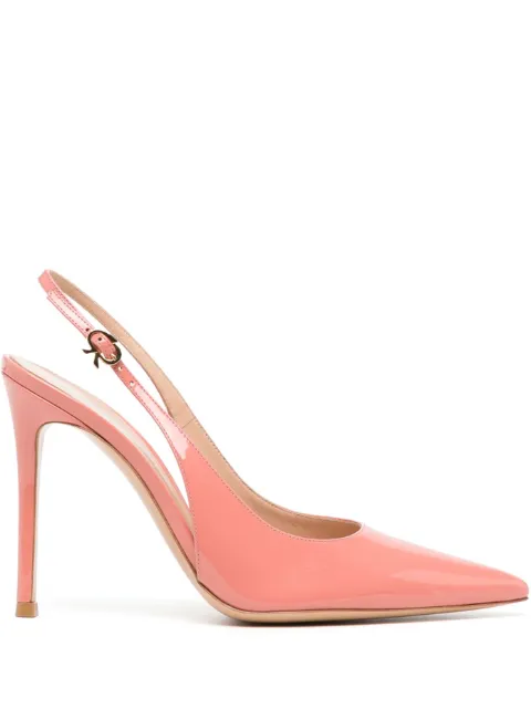 Gianvito Rossi pointed-toe leather pumps Pink G9543715RICE