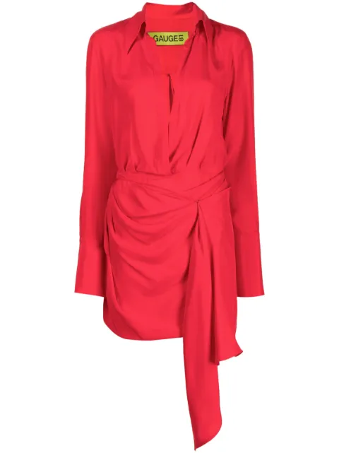 GAUGE81 Gravia silk mini dress Red 3232512231
