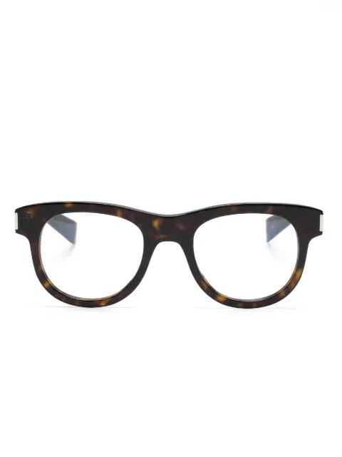 Saint Laurent Eyewear tortoiseshell-effect round-frame glasses Brown SL571OPT