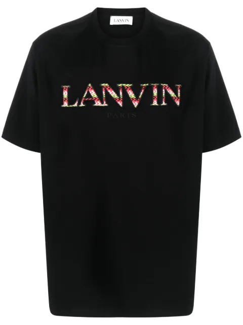 Lanvin Curb logo-embroidered cotton T-shirt Black RMTS0010