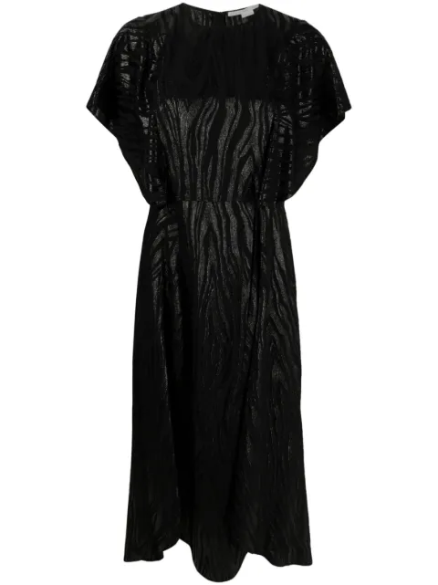 Stella McCartney woodgrain-effect midi dress Black 6A00263CJ302