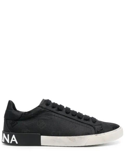 Dolce & Gabbana Portofino canvas sneakers Black CS2203AO483
