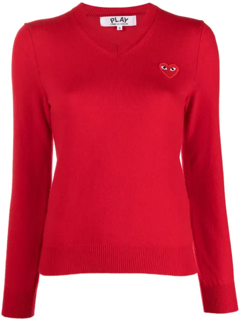 Comme Des Garçons Play heart logo wool jumper Red P1N001