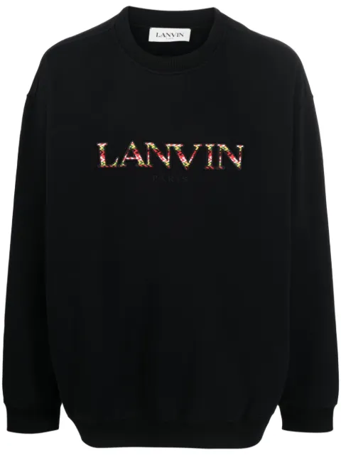 Lanvin embroidered logo crew neck sweatshirt Blue RMSS0004J209A23