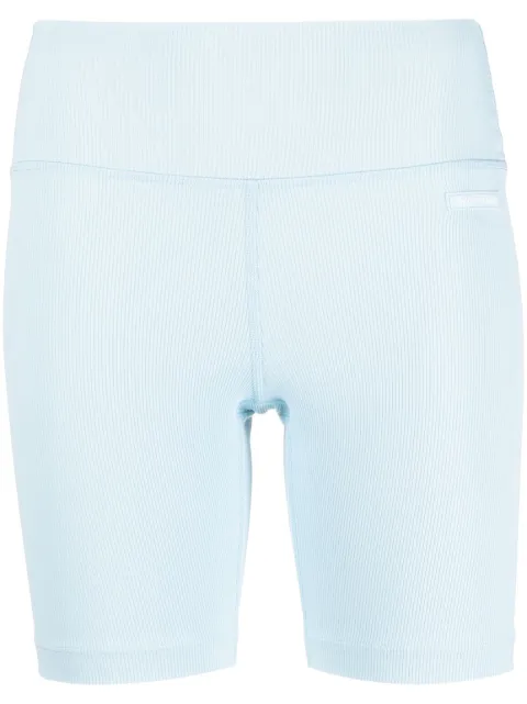 Sporty & Rich logo-patch ribbed biker shorts Blue SH845BBNBBW