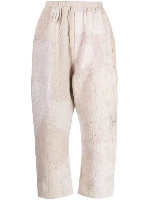 By Walid Gerald linen cropped pants Neutrals 131243M