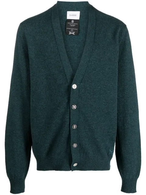 Barrie B Label logo-embroidered cashmere cardigan Green C120335