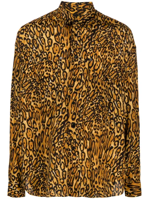 Moschino leopard-print long-sleeve shirt Neutrals A02047055