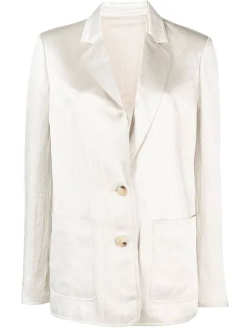Helmut Lang notched-lapels satin-finish blazer Neutrals N05HW104
