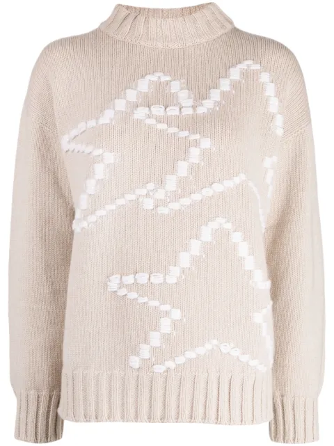 Lorena Antoniazzi star-print knitted jumper Brown I22139GM35A2472