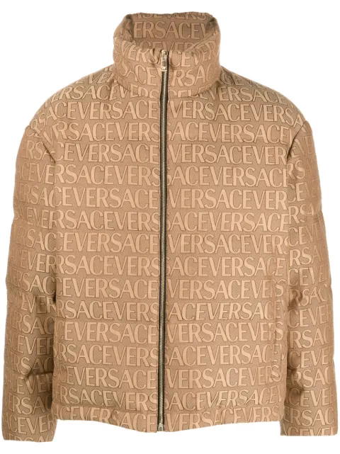 Versace Versace Allover logo-print puffer jacket Neutrals 10102101A07649