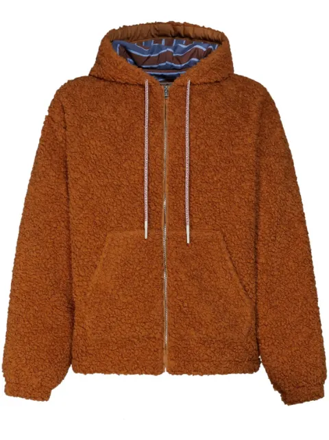 Marni logo-drawstring teddy jacket Brown JUMU0148U0UTA117