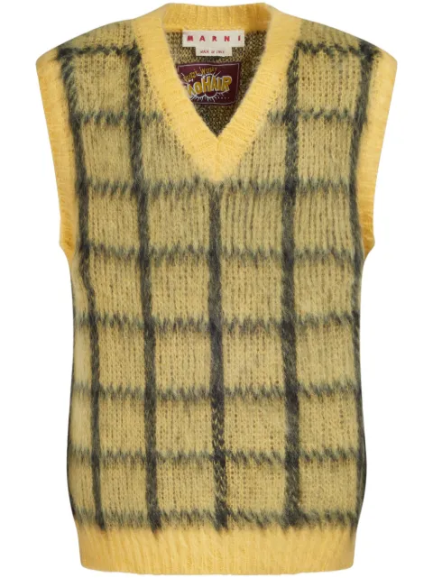 Marni checked sleeveless vest Yellow CVMG0103Q1UFU161