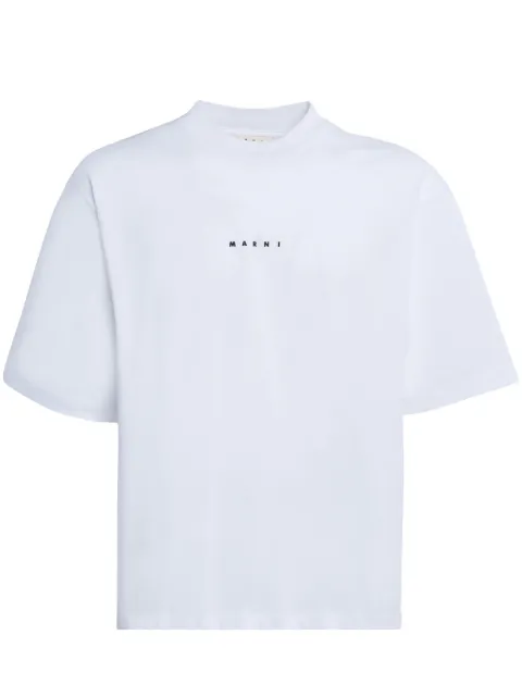 Marni logo-print cotton T-shirt White HUMU0223P1USCS87