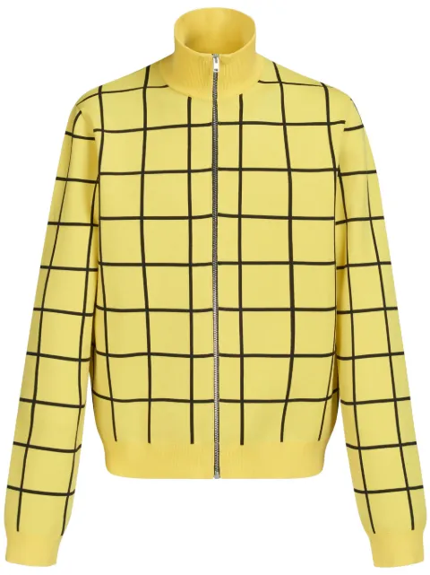 Marni high-neck checked cardigan Yellow CDMG0117Q0UFV111