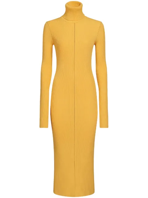 Marni roll-neck ribbed midi dress Yellow ABMD0176Q0UFV217