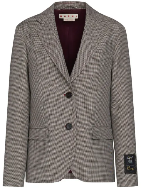 Marni houndstooth-pattern single-breasted blazer Grey GIMA0228U0UTWA03