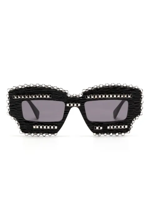 Kuboraum chain-detailing sunglasses Black X6