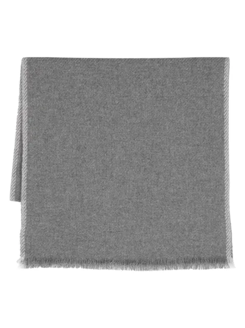 Brunello Cucinelli fringed-edge cashmere scarf Grey MSC679AGC078A