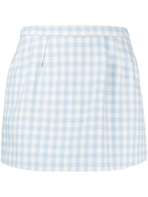 RED Valentino gingham-check mini skort Blue RRFI856SD