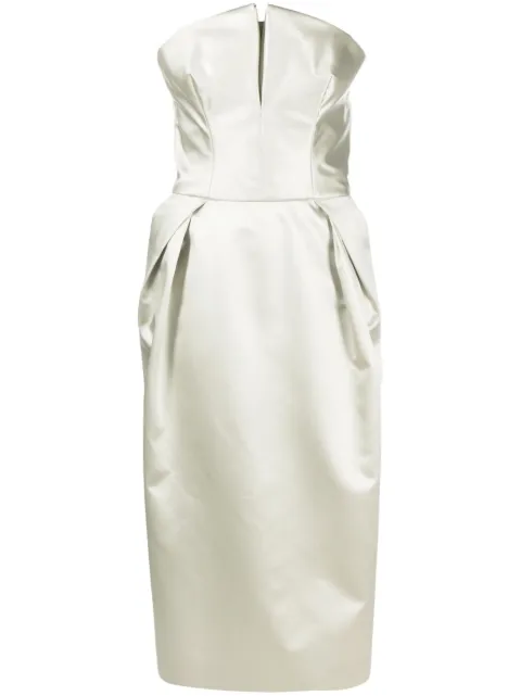 Maison Margiela strapless silk midi dress Green S51DD0001S560532