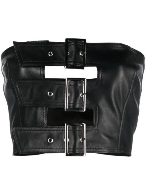 Manokhi cut-out buckled bandeau top Black MANO494MARA