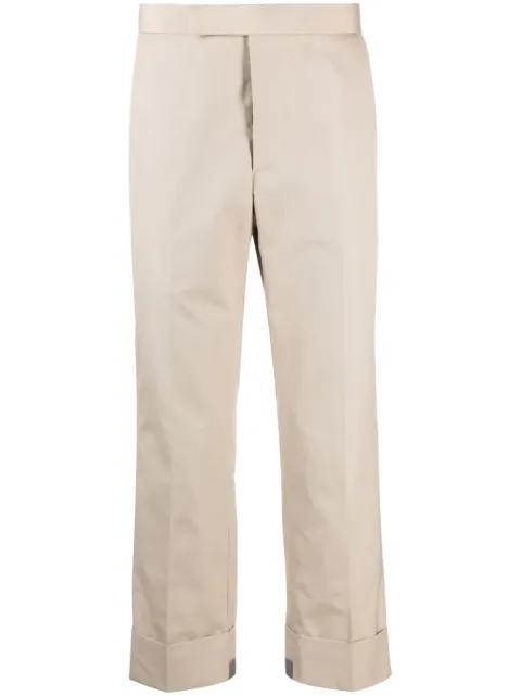 Thom Browne tailored cropped twill trousers Neutrals MTC214A04502