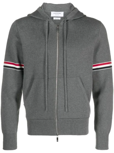 Thom Browne striped zip-up hoodie Grey MKT008AY3007