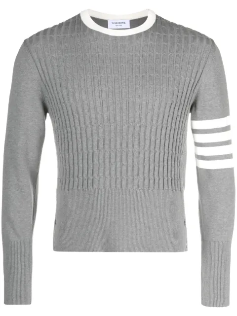 Thom Browne 4-Bar cable-knit sweatshirt Grey MKA497AY3014