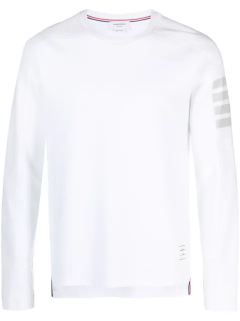 Thom Browne milano cotton 4-bar long sleeve tee White MJS245A07323