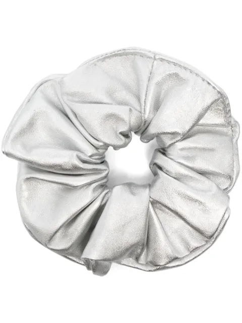 Manokhi metallic-finish leather scrunchie Silver MANO223A789