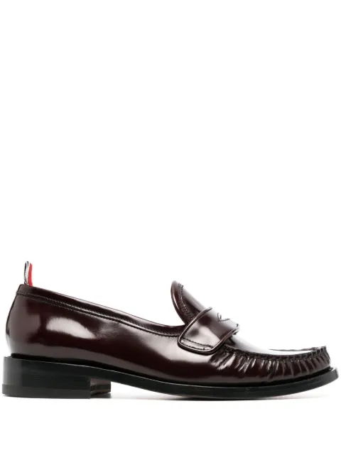 Thom Browne RWB-tab leather penny loafers Red FFF173AL0043