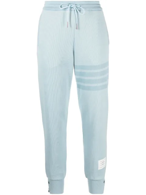 Thom Browne 4-Bar-stripe cotton track pants Blue FJQ109AJ0051