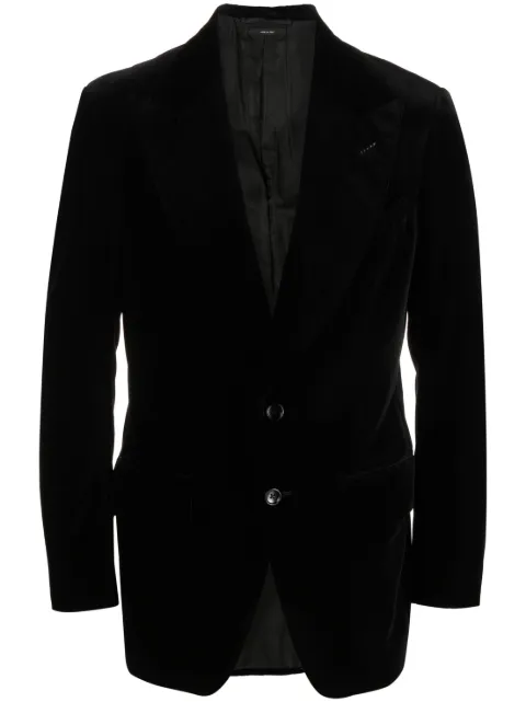 TOM FORD velvet single-breasted blazer Black JLAP02CGS04