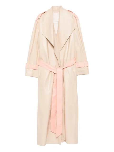 Liska belted leather trench coat Neutrals A24TRENCHCOAT