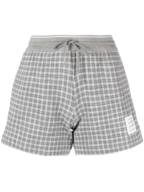 Thom Browne checked tweed track shorts Grey FJQ107AJ0113