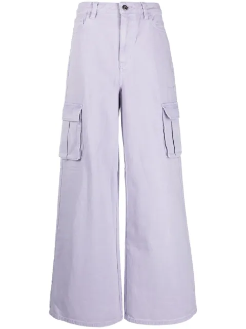 Self-Portrait wide-leg cargo jeans Purple PF23819PL