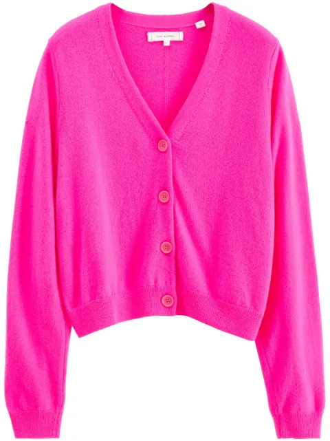 Chinti & Parker cropped wool blend cardigan Pink KPS2325HOTPINK