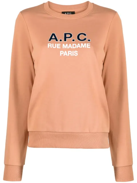 A.P.C. Madame logo-print cotton sweatshirt Pink COEZDF27759