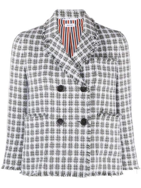 Thom Browne double-breasted tweed jacket Grey FBC892TF0511