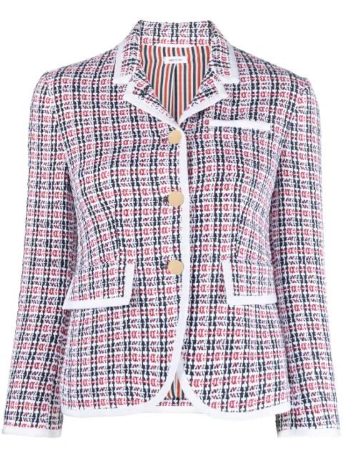 Thom Browne check-pattern tweed jacket White FBC812BF0515
