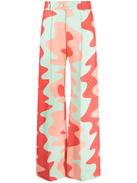 Liska x Kalissa Hose leather trousers Green A24PANTA