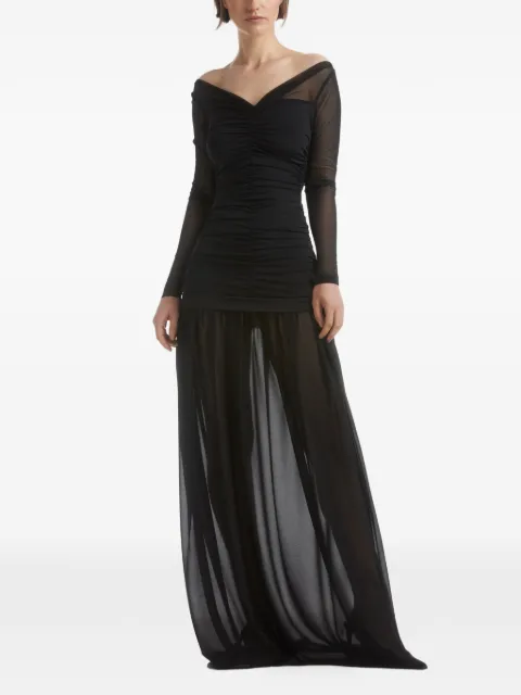 Atu Body Couture ruched tulle gown Black AT23268
