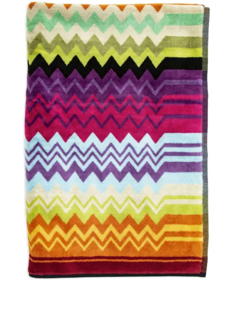 Missoni Home zigzag-pattern cotton bath mat Purple 1G3SP99858