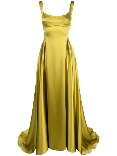 Atu Body Couture V-back satin gown Green AT23265