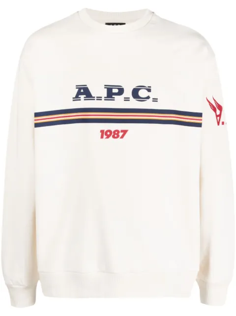 A.P.C. Adam logo-print cotton sweatshirt Neutrals COEIPH27837AAD