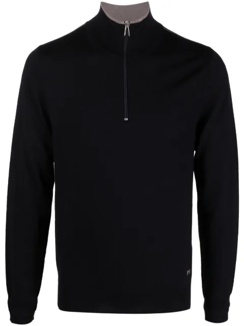 PS Paul Smith zipped long sleeves shirt Blue M2R203YL21861
