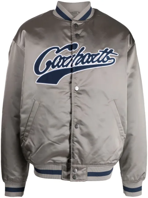 Carhartt WIP logo-patch bomber jacket Grey A222044